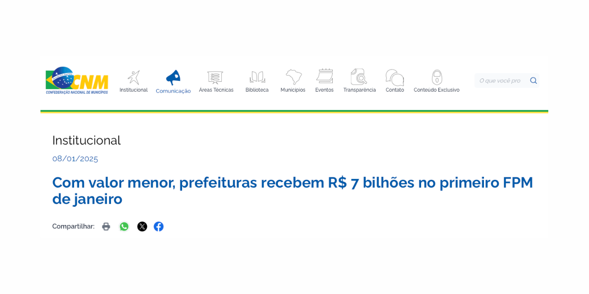 Imagem para o artigo Análise: A Crise do FPM Exposta pela Mídia e o Caminho Oculto Para a Verdadeira Autonomia Municipal